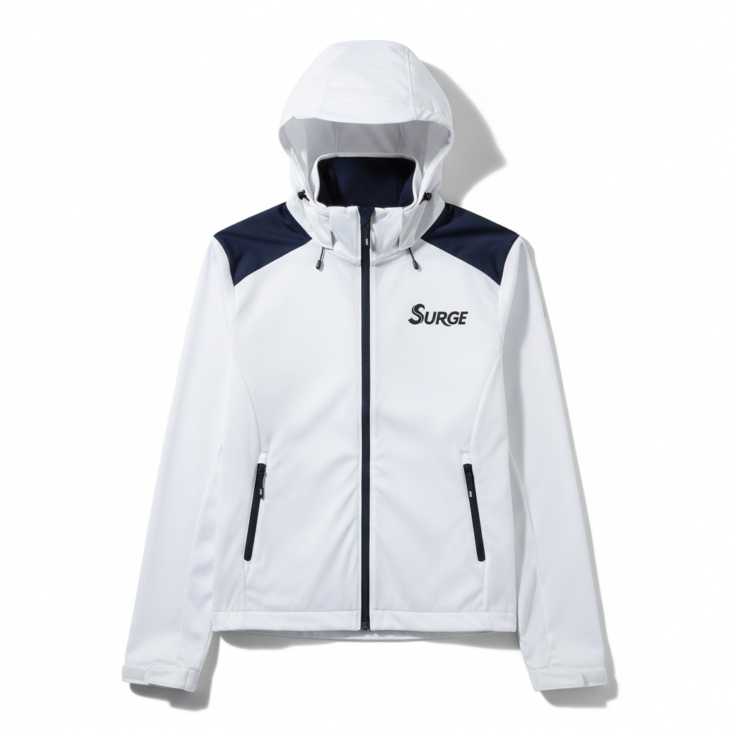 SurgeSails UV Shield Sailing Jacket in white and navy